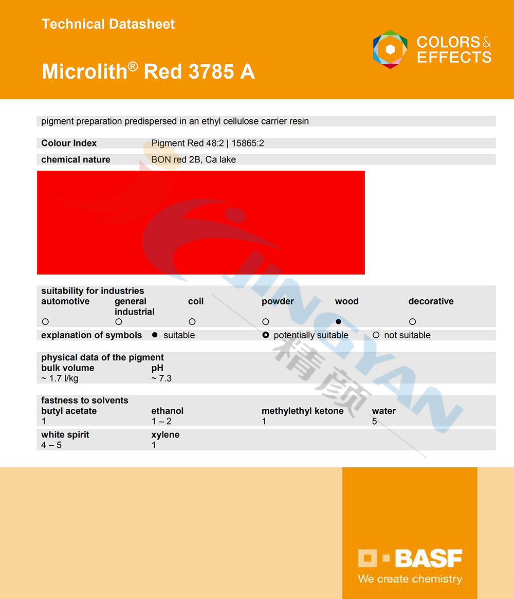  BASF Microlith 3785A/2C-A納米有機顏料